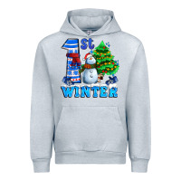 Heather Grey first winter with snowman Urban Hoodie - AdoDesignShop