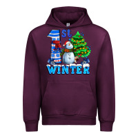 Mauve Wine first winter with snowman Urban Hoodie - AdoDesignShop