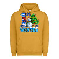 Pigment Peanut Butter first winter with snowman Urban Hoodie - AdoDesignShop