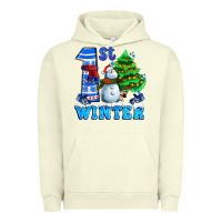 Pigment Pistachio first winter with snowman Urban Hoodie - AdoDesignShop