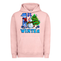 Pigment Salmon first winter with snowman Urban Hoodie - AdoDesignShop