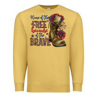 Antique Gold home of the free because of the brave Premium Sweatshirt - Zillion Design Studio