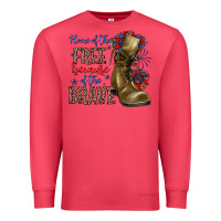 Cardinal home of the free because of the brave Premium Sweatshirt - Zillion Design Studio