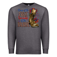 Charcoal Heather home of the free because of the brave Premium Sweatshirt - Zillion Design Studio
