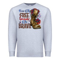 Heather Grey home of the free because of the brave Premium Sweatshirt - Zillion Design Studio