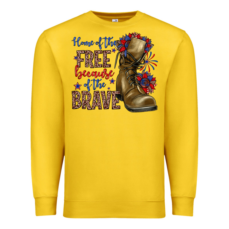 Home Of The Free Because Of The Brave Premium Sweatshirt by Zillion Design Studio | Teevron