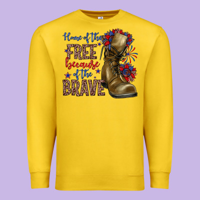 Home Of The Free Because Of The Brave Premium Sweatshirt Designed By Zillion Design Studio
