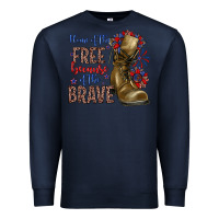 Navy home of the free because of the brave Premium Sweatshirt - Zillion Design Studio
