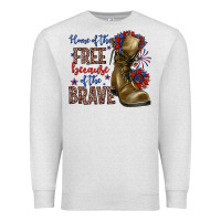Oatmeal Heather home of the free because of the brave Premium Sweatshirt - Zillion Design Studio
