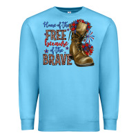 Ocean Blue home of the free because of the brave Premium Sweatshirt - Zillion Design Studio