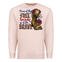Pale Pink home of the free because of the brave Premium Sweatshirt - Zillion Design Studio