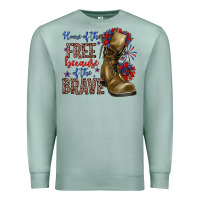 Seafoam home of the free because of the brave Premium Sweatshirt - Zillion Design Studio