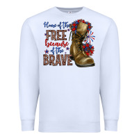 White home of the free because of the brave Premium Sweatshirt - Zillion Design Studio