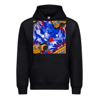 Black 4th of july school bus seamless pattern Urban Hoodie - BundleAndBundleShop