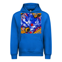 Cobalt 4th of july school bus seamless pattern Urban Hoodie - BundleAndBundleShop