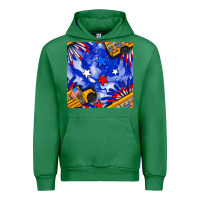 Emerald 4th of july school bus seamless pattern Urban Hoodie - BundleAndBundleShop