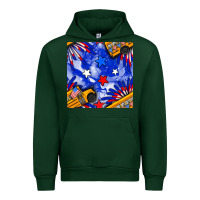Forest Green 4th of july school bus seamless pattern Urban Hoodie - BundleAndBundleShop