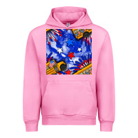 Fuchsia Pink 4th of july school bus seamless pattern Urban Hoodie - BundleAndBundleShop