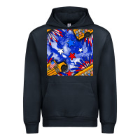 Navy 4th of july school bus seamless pattern Urban Hoodie - BundleAndBundleShop