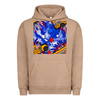 Pigment Burro 4th of july school bus seamless pattern Urban Hoodie - BundleAndBundleShop