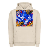 Pigment French Oak 4th of july school bus seamless pattern Urban Hoodie - BundleAndBundleShop