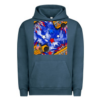 Pigment Midnight Navy 4th of july school bus seamless pattern Urban Hoodie - BundleAndBundleShop