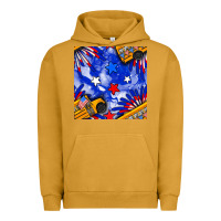 Pigment Peanut Butter 4th of july school bus seamless pattern Urban Hoodie - BundleAndBundleShop