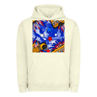Pigment Pistachio 4th of july school bus seamless pattern Urban Hoodie - BundleAndBundleShop