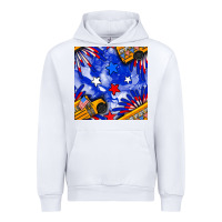 White 4th of july school bus seamless pattern Urban Hoodie - BundleAndBundleShop