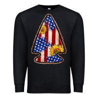 Black American flag sunflower arrowhead Premium Sweatshirt - Zillion Design Studio
