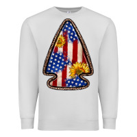Dove Grey American flag sunflower arrowhead Premium Sweatshirt - Zillion Design Studio