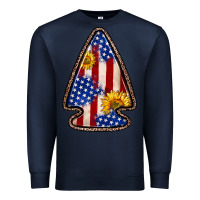 Navy American flag sunflower arrowhead Premium Sweatshirt - Zillion Design Studio