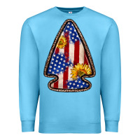 Ocean Blue American flag sunflower arrowhead Premium Sweatshirt - Zillion Design Studio