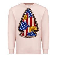 Pale Pink American flag sunflower arrowhead Premium Sweatshirt - Zillion Design Studio