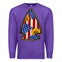 Purple American flag sunflower arrowhead Premium Sweatshirt - Zillion Design Studio