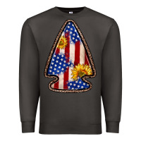 Smoke American flag sunflower arrowhead Premium Sweatshirt - Zillion Design Studio