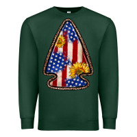 Sports Green American flag sunflower arrowhead Premium Sweatshirt - Zillion Design Studio