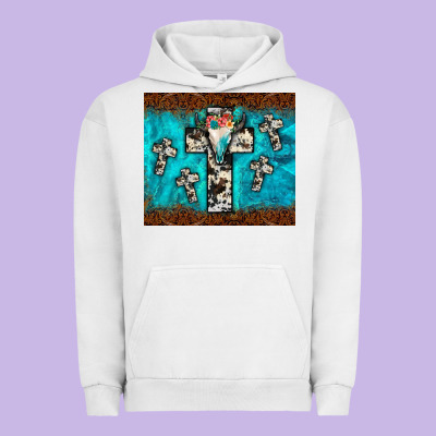 Bull Skull Cross Tumbler Urban Hoodie Designed By Jahusdesignshop
