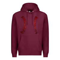 Burgundy ball stitch Premium Hoodie - AdoDesignShop