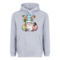 Heather Grey Easter Bunny Gnomes with Egg and Carrot Heavyweight Hoodie - RanaPortraitStore