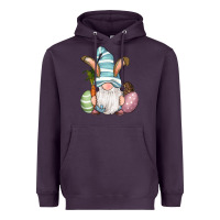 Plum Easter Bunny Gnomes with Egg and Carrot Heavyweight Hoodie - RanaPortraitStore