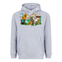 Heather Grey Sheep coffee cups Heavyweight Hoodie - texasbilliewilder