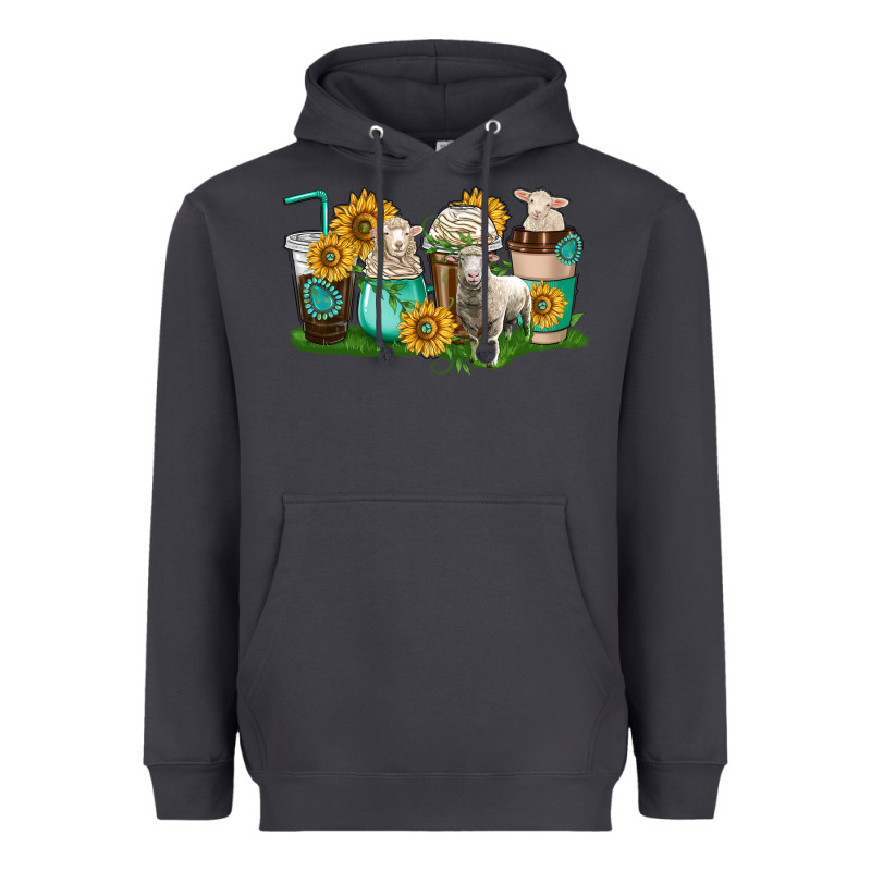 Sheep Coffee Cups Heavyweight Hoodie by texasbilliewilder | Teevron