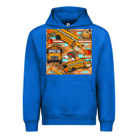 Cobalt fall school bus seamless pattern Urban Hoodie - BundleAndBundleShop