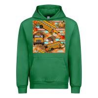 Emerald fall school bus seamless pattern Urban Hoodie - BundleAndBundleShop