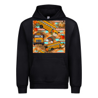 Foreset Green fall school bus seamless pattern Urban Hoodie - BundleAndBundleShop