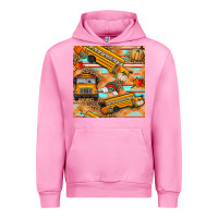Fuchsia Pink fall school bus seamless pattern Urban Hoodie - BundleAndBundleShop
