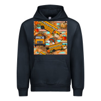 Navy fall school bus seamless pattern Urban Hoodie - BundleAndBundleShop