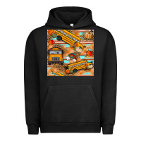 Pigment Black fall school bus seamless pattern Urban Hoodie - BundleAndBundleShop