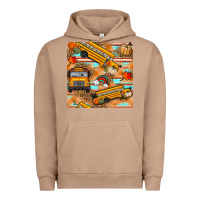 Pigment Burro fall school bus seamless pattern Urban Hoodie - BundleAndBundleShop